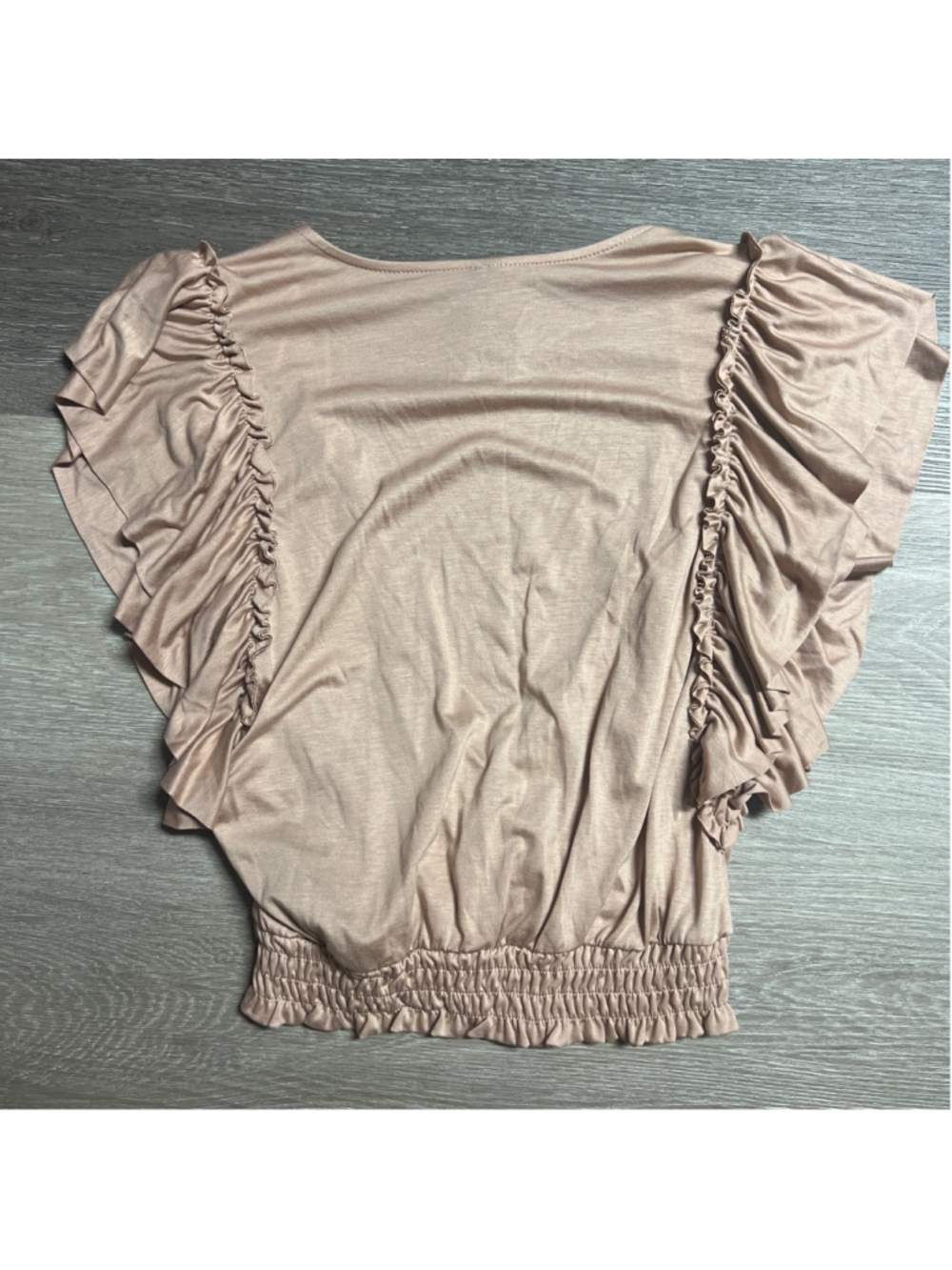 Women's Anthropologie Pink Ruffle Sleeve Wrap Blouse XS - Picture 10 of 10